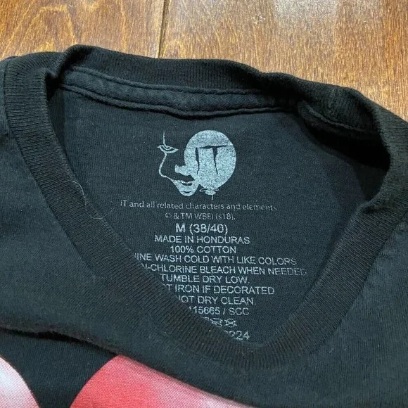 IT Horror Movie Pennywise You'll Float Too Black Red T-Shirt Men's Size Medium - Picture 5 of 7